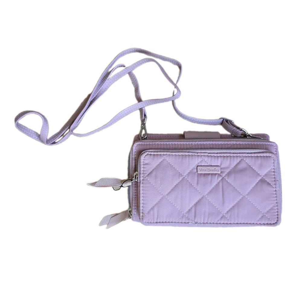 Vera Bradley RFID Deluxe All Together Zip Around Crossbody Wallet Mauve